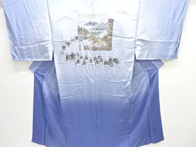 JAPANESE KIMONO / ANTIQUE MENS JUBAN / SILK / DAIMYOS PROCESSION 